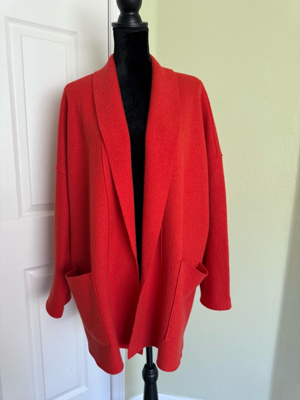 Eileen Fisher Wool Kimono Shawl Collar Jacket - Picture 7 of 10
